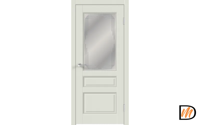 Дверное полотно Экошпон VILLA 3V 800х2000 цвет Светло-серый Эмалит стекло Грани Мателюкс Левое/Правое VD811834