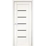 Дверное полотно Экошпон NEXT 3 700х2000 цвет Белый Эмалит стекло Лакобель черное Левое/Правое VD820010