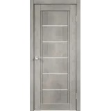 Дверное полотно Экошпон NEXT 1 600х2000 цвет Муар светло-серый стекло Лакобель белое Левое/Правое VD820087