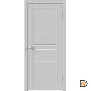 Дверное полотно Экошпон NEXT 2 600х2000 цвет Серый Эмалит стекло Лакобель белое Левое/Правое VD820336