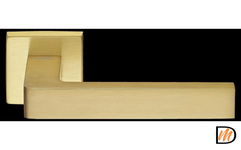 Ручка дверная, с невидимой квадратной розеткой HORIZONT S5 матовое золото  MSK-9013113