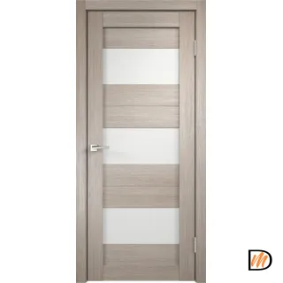 Дверное полотно Экошпон DUPLEX 5 800х2000 цвет Капучино стекло Лакобель белое Левое/Правое VD010670