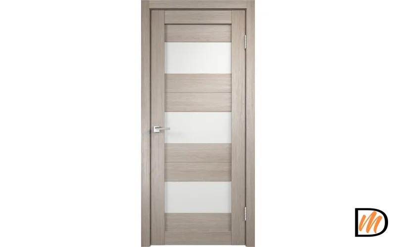 Дверное полотно Экошпон DUPLEX 5 800х2000 цвет Капучино стекло Лакобель белое Левое/Правое VD010670