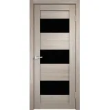 Дверное полотно Экошпон DUPLEX 5 700х2000 цвет Капучино стекло Лакобель черное Левое/Правое VD010673
