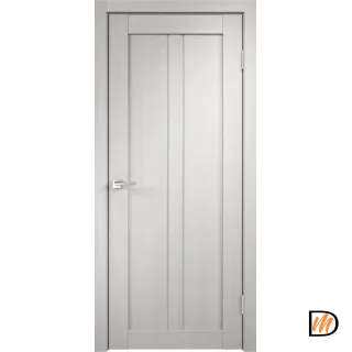 Дверное полотно Экошпон LINEA 2 900х2000 цвет Дуб белый стекло Лакобель белое Левое/Правое VD012981