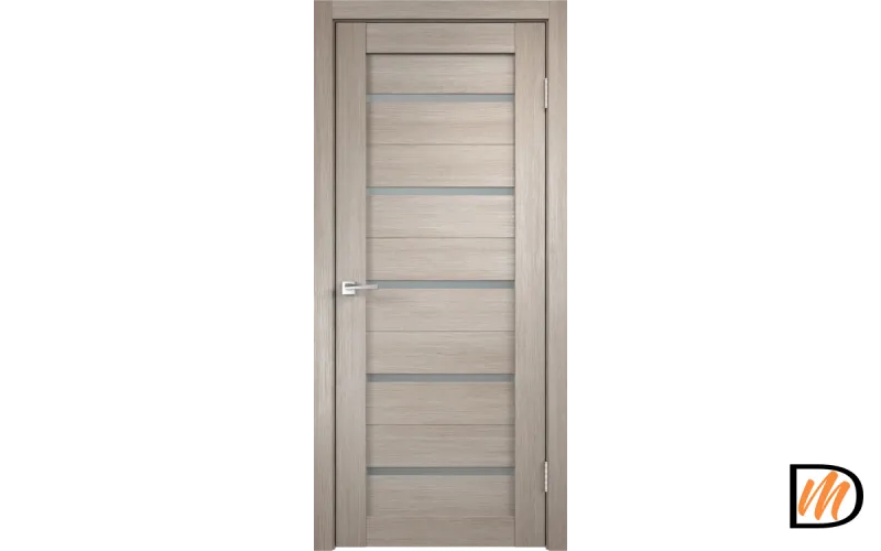 Дверное полотно Экошпон DUPLEX 600х1900 цвет Капучино стекло Мателюкс Левое/Правое VD013521
