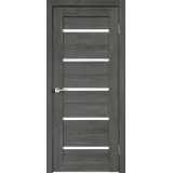 Дверное полотно Экошпон DUPLEX 600х2000 цвет Дуб шале графит стекло Лакобель белое Левое/Правое VD015826