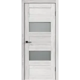 Дверное полотно Экошпон TREND 2V 600х2000 цвет Санторини белый стекло Мателюкс Левое/Правое VD016406