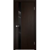 Дверное полотно Экошпон SMART Z1 600х2000 цвет Венге стекло Лакобель черное Левое/Правое VD020962