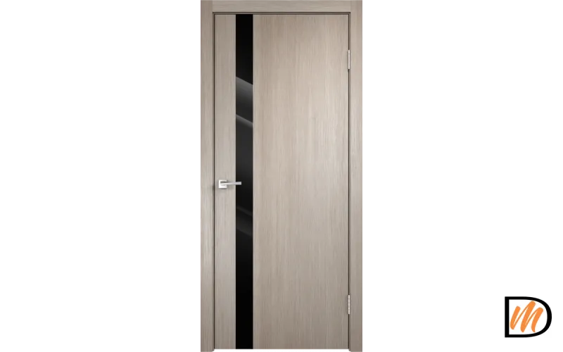 Дверное полотно Экошпон SMART Z1 900х2000 цвет Капучино стекло Лакобель черное Левое/Правое VD020977