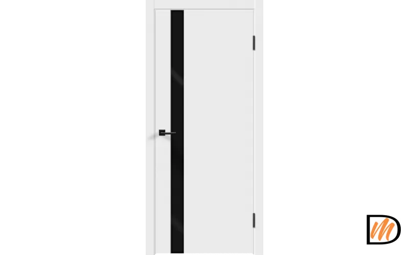 Дверное полотно Экошпон Galant Z1 900х2000 цвет Белый Эмалит стекло Лакобель черное Левое/Правое VD023247