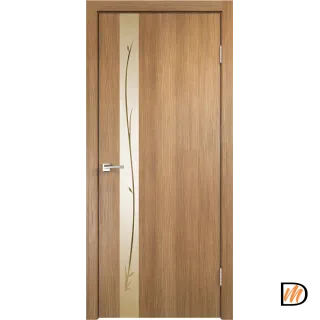 Дверное полотно Экошпон SMART Z1 800х2000 цвет Дуб золотой (арт. 14012) зеркало Веточки бронза Левое/Правое VD025545
