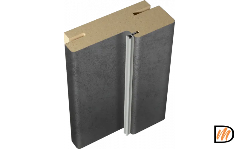 Коробка 80х38 Экошпон цвет Муар темно-серый 2 стойки и перекладина 1500мм Левое/Правое VD063538