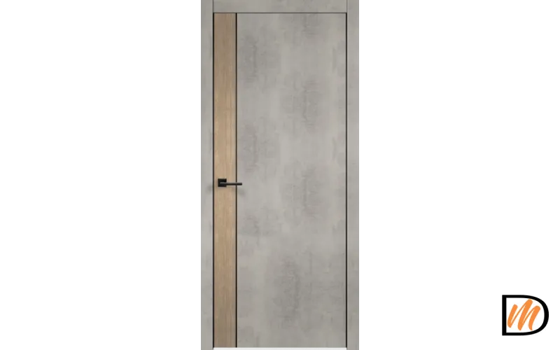 Дверное полотно Экошпон TECHNO BLACK DUO 1 700х2000 цвет Муар светло-серый Левое/Правое VD080929