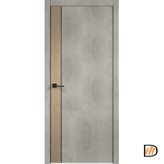 Дверное полотно Экошпон TECHNO BLACK DUO 1 900х2000 цвет Муар светло-серый Левое/Правое VD081068
