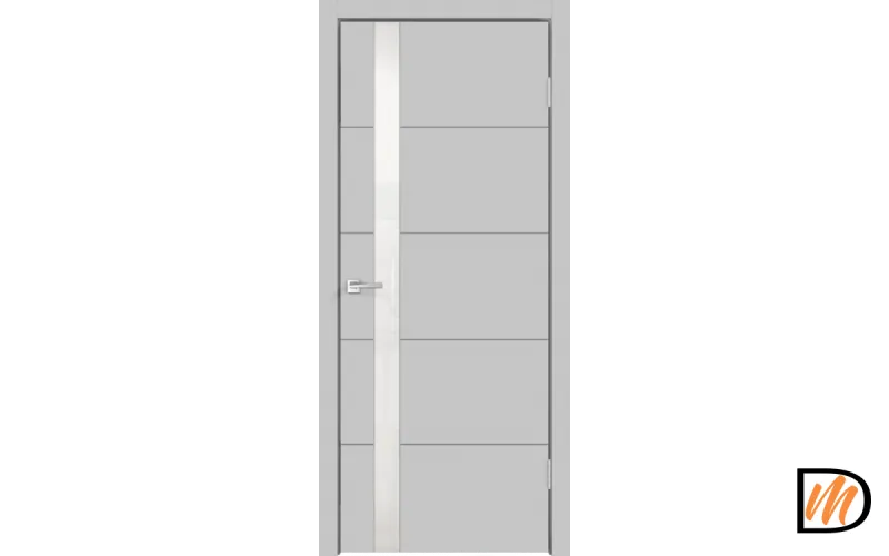 Дверное полотно Эмаль SCANDI F Z1 800х2000 цвет Светло-серый стекло Лакобель белое Левое/Правое VD1000166