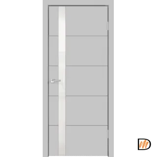Дверное полотно Эмаль SCANDI F Z1 700х2000 цвет Светло-серый стекло Лакобель белое Левое/Правое VD1000167