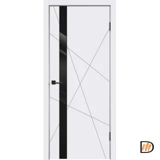 Дверное полотно Эмаль SCANDI S Z1 600х2000 цвет Белый стекло Лакобель черное Левое/Правое VD1000234