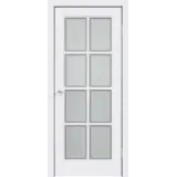 Дверное полотно Эмаль SCANDI 4V 700х2000 цвет Белый стекло Мателюкс, Английская решетка Левое/Правое VD1001643