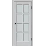 Дверное полотно Эмаль SCANDI 4V 800х2000 цвет Светло-серый стекло Мателюкс, Английская решетка Левое/Правое VD1001675