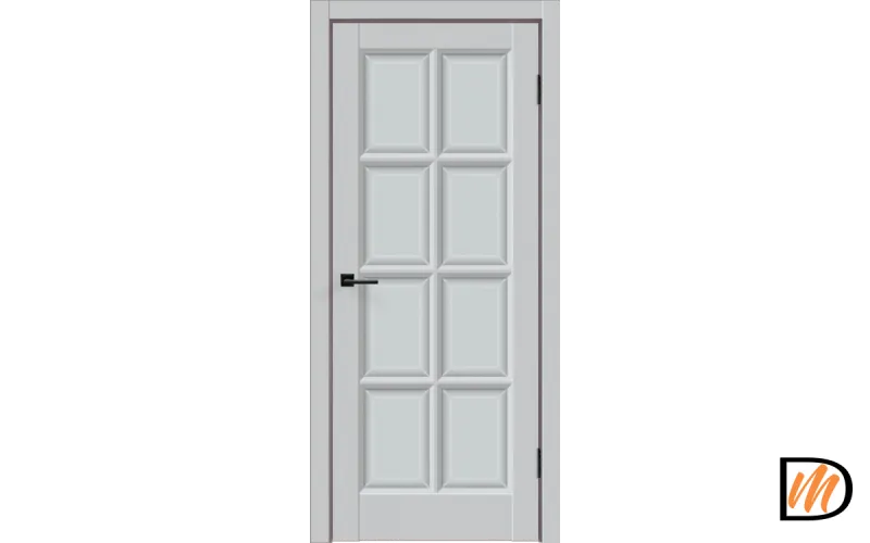 Дверное полотно Эмаль SCANDI 4V 900х2000 цвет Светло-серый стекло Мателюкс, Английская решетка Левое/Правое VD1001676