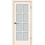 Дверное полотно Эмаль SCANDI 4V 700х2000 цвет Слоновая кость стекло Мателюкс, Английская решетка Левое/Правое VD1002035