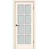 Дверное полотно Эмаль SCANDI 4V 900х2000 цвет Слоновая кость стекло Мателюкс, Английская решетка Правое VD1002295