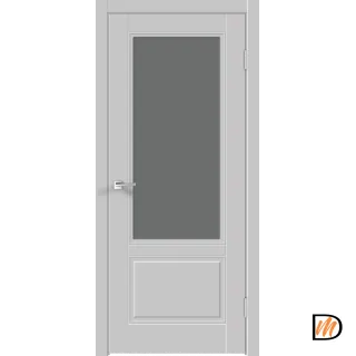 Дверное полотно Эмаль SCANDI 2V 800х2000 цвет Светло-серый стекло Мателюкс Графит Правое VD1003297