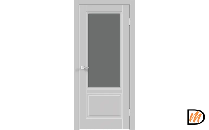Дверное полотно Эмаль SCANDI 2V 800х2000 цвет Светло-серый стекло Мателюкс Графит Правое VD1003297