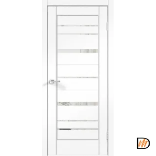 Дверное полотно SoftTouch SoftTouch PREMIER 22 900х2000 цвет Ясень белый структурный стекло Зеркало с двух сторон Левое/Правое VD1030329