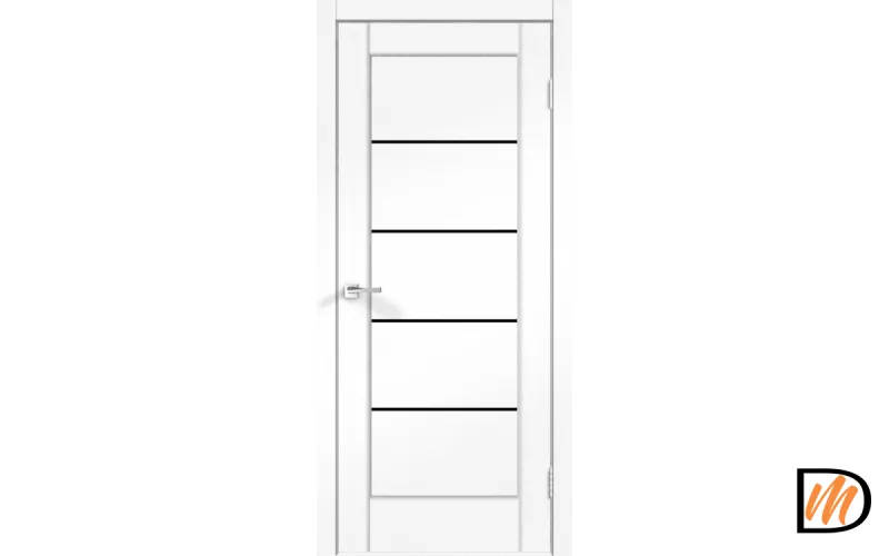 Дверное полотно SoftTouch SoftTouch PREMIER 1 800х2000 цвет Ясень белый структурный стекло Лакобель черное Левое/Правое VD1030380