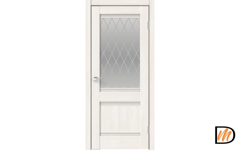 Дверное полотно ECO FLEX CITY 22 900х2000 Цвет Дуб Бьянко стекло РОМБ малый светлый Левое/Правое VD1040431