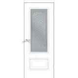 Дверное полотно Эмаль LEDO 1 2V 600х2000 цвет Белый стекло Мателюкс Престиж Правое VD1190132