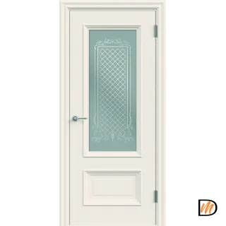Дверное полотно Эмаль LEDO 1 2V 900х2000 цвет Слоновая кость стекло Мателюкс Престиж Правое VD1190192