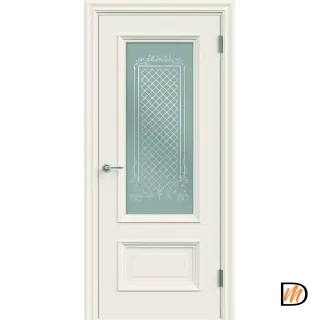 Дверное полотно Эмаль LEDO 1 2V 700х2000 цвет Слоновая кость стекло Мателюкс Престиж Левое/Правое VD1190255