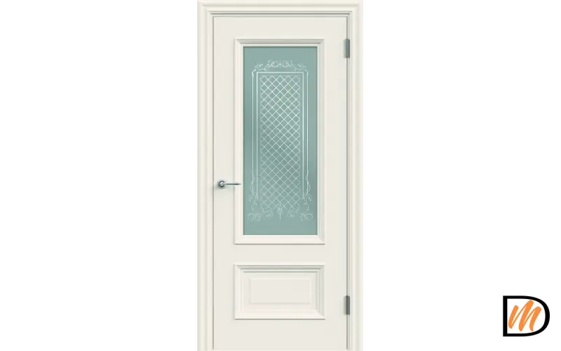 Дверное полотно Эмаль LEDO 1 2V 700х2000 цвет Слоновая кость стекло Мателюкс Престиж Левое/Правое VD1190255