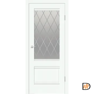Дверное полотно EMALUX ALTO 2V 700х2000 цвет Эльбрус стекло РОМБ светлый Левое/Правое VD1291446