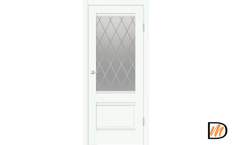 Дверное полотно EMALUX ALTO 2V 800х2000 цвет Эльбрус стекло РОМБ светлый Левое/Правое VD1291447