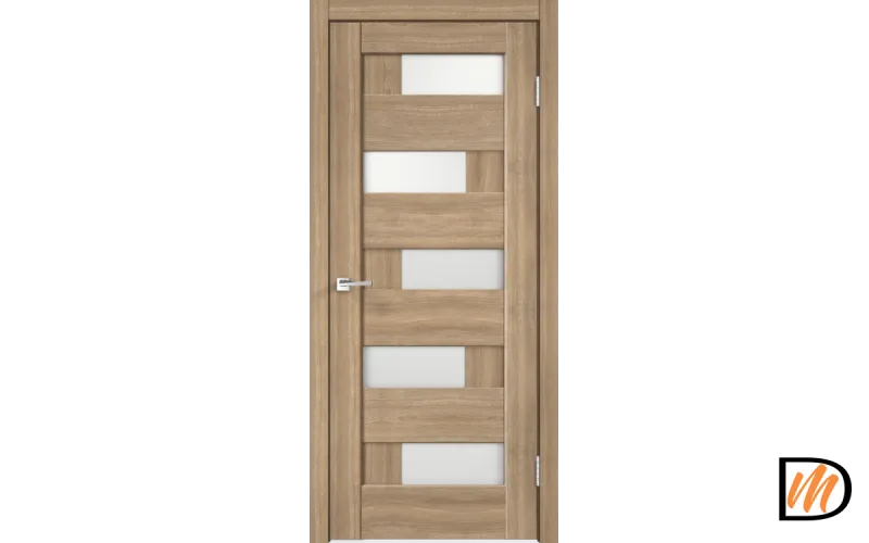 Дверное полотно Экошпон PREMIER 5 700х2000 цвет Дуб Европейский стекло Лакобель белое Левое/Правое VD800200