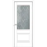 Дверное полотно Экошпон ALTO 2V 600х2000 цвет Белый Эмалит стекло РОМБ светлый Левое/Правое VD810033