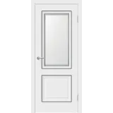 Дверное полотно Экошпон ALTO 30M 2V 700х2000 цвет Белый Эмалит стекло Мателюкс, контур №1 Левое/Правое VD813303