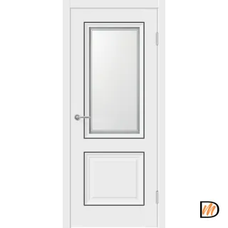 Дверное полотно Экошпон ALTO 30M 2V 700х2000 цвет Белый Эмалит стекло Мателюкс, контур №1 Левое/Правое VD813303