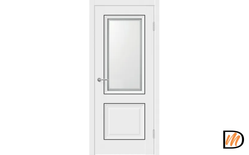 Дверное полотно Экошпон ALTO 30M 2V 700х2000 цвет Белый Эмалит стекло Мателюкс, контур №1 Левое/Правое VD813303