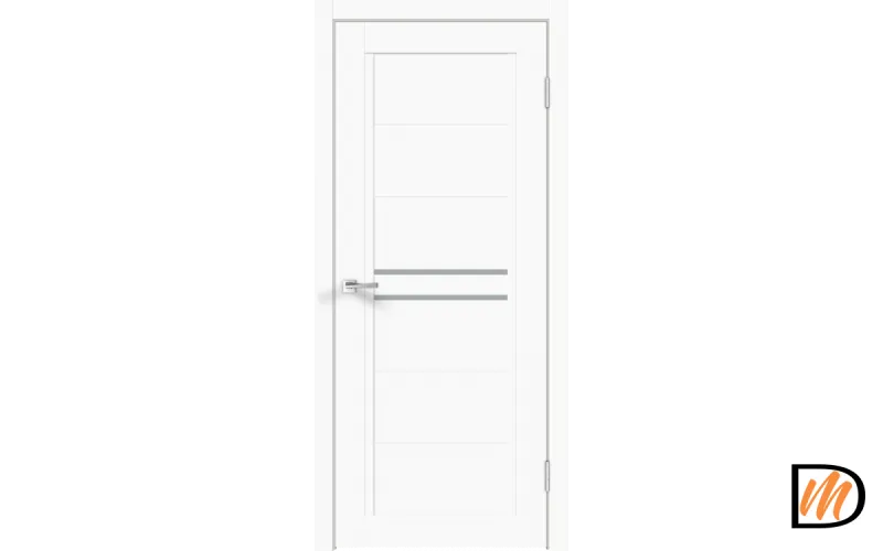 Дверное полотно Экошпон NEXT 2 800х2000 цвет Белый Эмалит стекло Мателюкс Левое/Правое VD820271