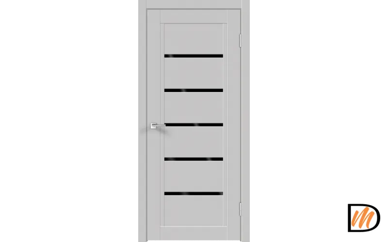 Дверное полотно Экошпон NEXT 1 900х2000 цвет Серый Эмалит стекло Лакобель черное Левое/Правое VD820360