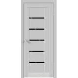 Дверное полотно Экошпон NEXT 3 900х2000 цвет Серый Эмалит стекло Лакобель черное Левое/Правое VD820390