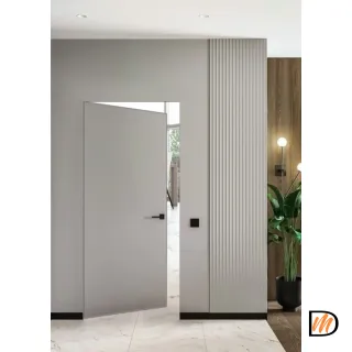 Скрытая дверь INVISIBLE REVERS 42 мм (матовый хром) петли слева