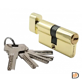 Ключевой цилиндр высокой секретности HS 60CK PG с заверткой (60мм), цвет - золото