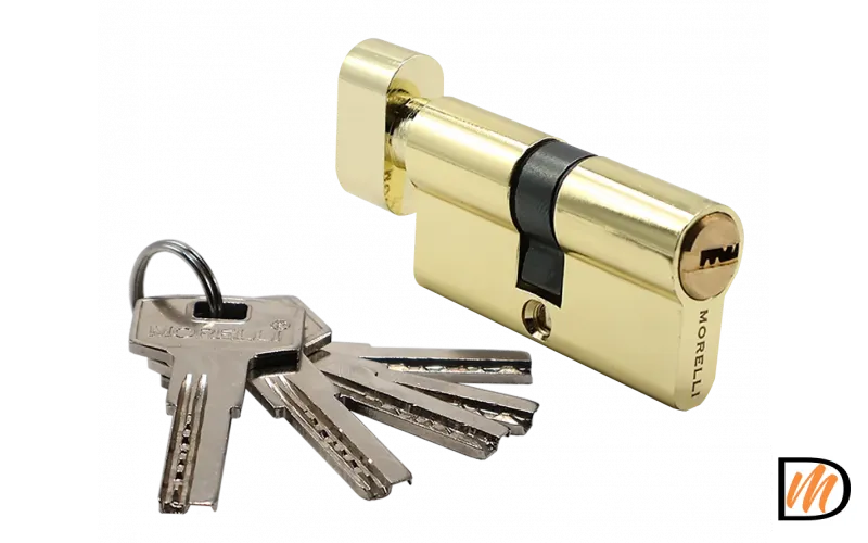 Ключевой цилиндр высокой секретности HS 60CK PG с заверткой (60мм), цвет - золото