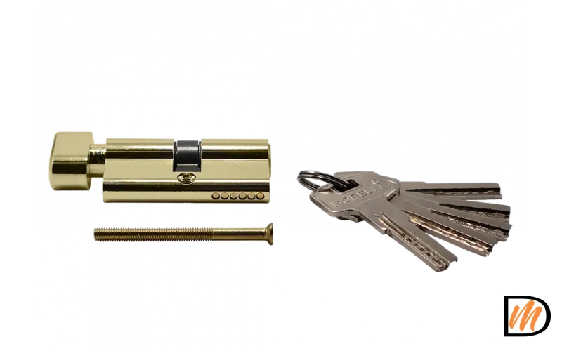 Ключевой цилиндр высокой секретности HS 60CK PG с заверткой (60мм), цвет - золото